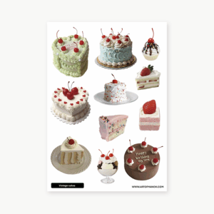 Vintage Cake sticker sheet